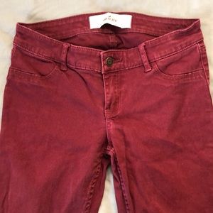 Hollister low rise burgundy skinny jeans